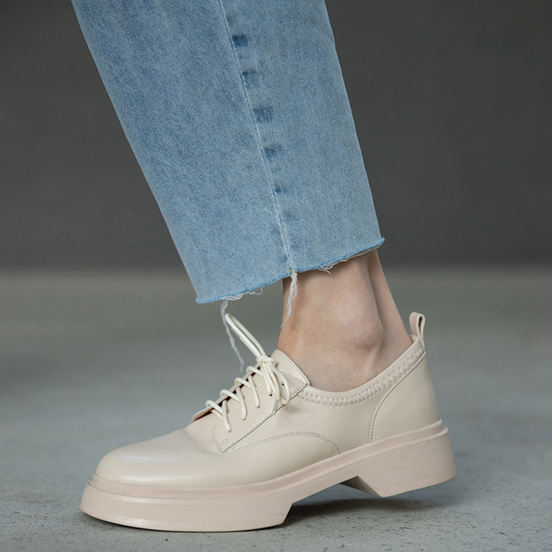 

2020 Spring Genuine New Cow Leather Platform of Women Low-heeled High-quality Woman-shoes Broach Women's Shoes Bombs Pmib, Black