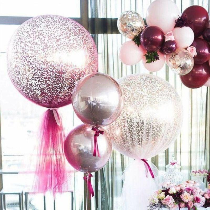 

Kuchang 1 PCS 18 Inch Confetti Balloons Air Balls Holiday Valentine's Day Celebration Wedding Birthday Party Decoration DIY