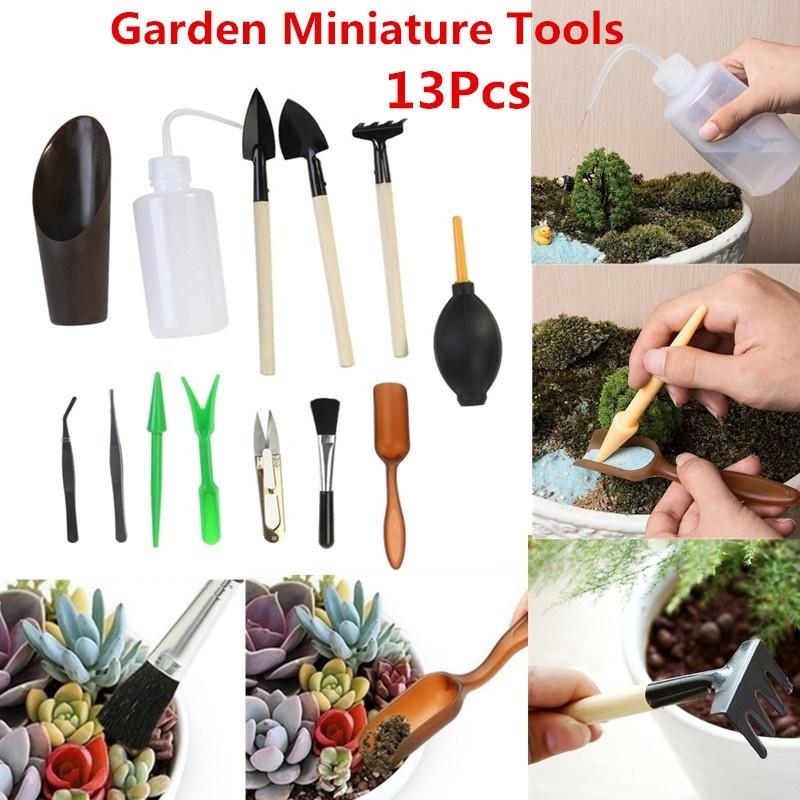 

13Pcs Mini Garden Hand Tools Transplanting Tools Succulent Miniature Tool, 1 set