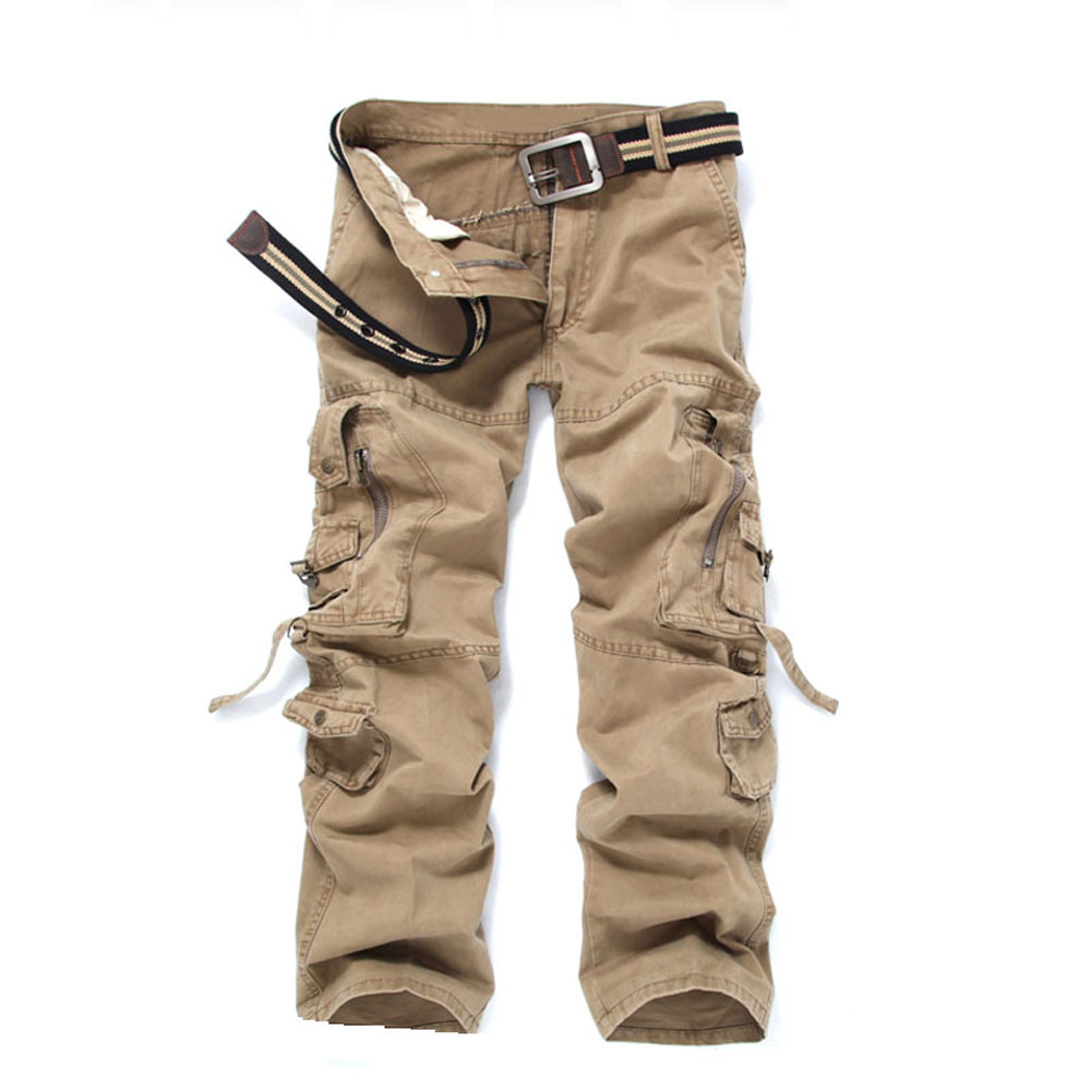 

Men's Pants Multi-pocket Casual Straight Outdoor Wild Sports Fashion Daily Simple Design Loose Long Overalls, Black