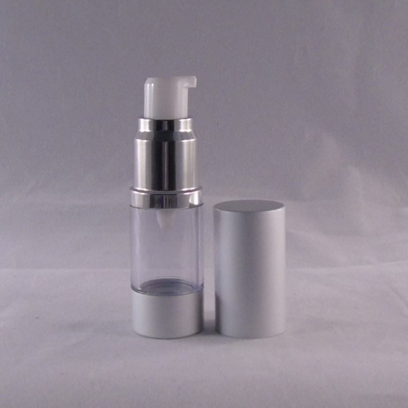 

High Quality 1OZ Airless Pump Cosmetic Lotion Bottle Matte Silver 30ML Travel Empty Cylinder Airless Facial Cream Bottle Wholesale Freeship
