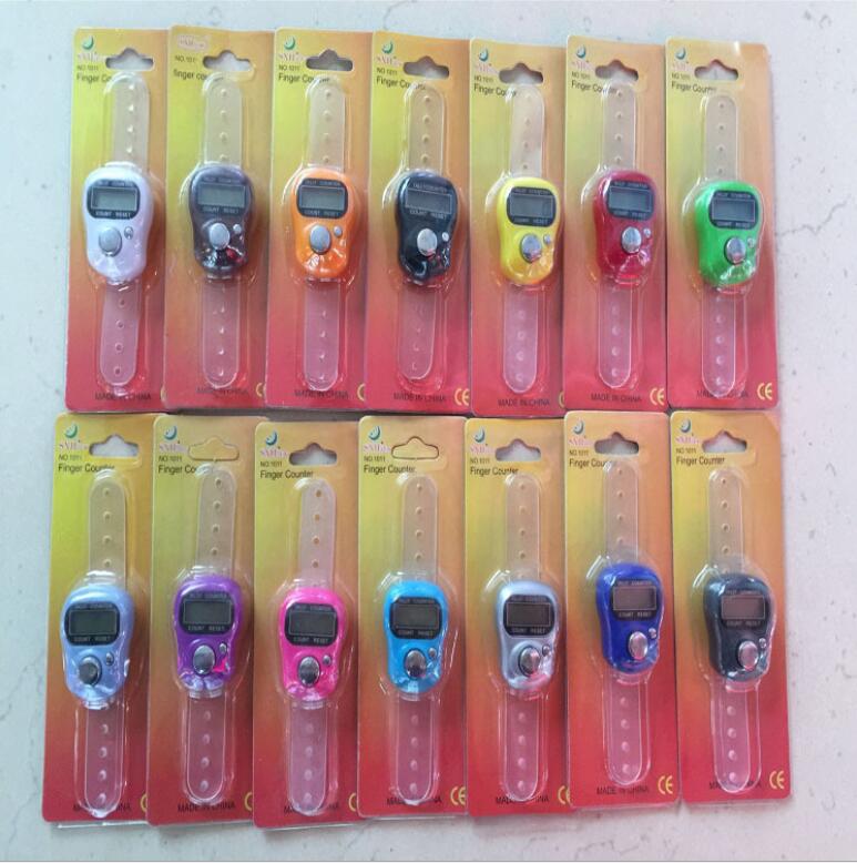 

DHL FEDEX Free Shipping 1000pcs Mini Hand Hold Band Tally Counter LCD Digital Screen Finger Ring Electronic Head Count Tasbeeh Tasbih