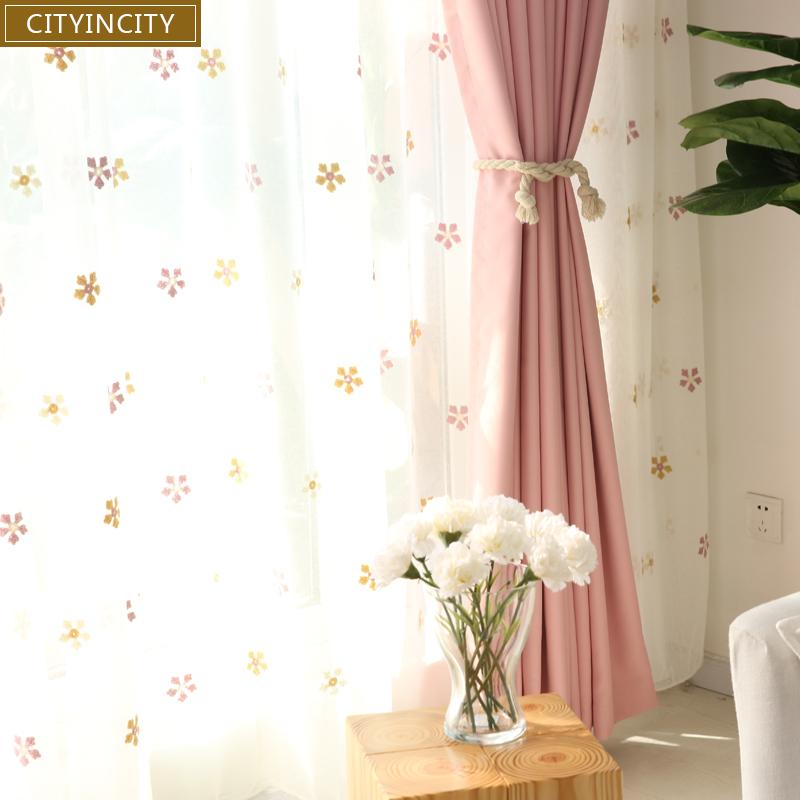 

CITYINCITY Colorful Snow Style White Voile 3d Curtains Embroidered sheer Tulle for children's bedroom Women Window, Blue