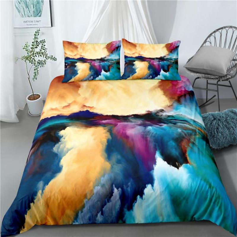 

Abstract Art Bedding Set Duvet Cover King Queen Size Bed Set Printing Comforter Cover Home Textiles Bedclothes, As picture