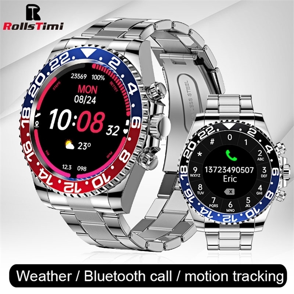 

Rollstimi New Smart Watch Men Business fashion movement Fitness IP68 Bluetooth Call Smart Bracelet For Xiaomi Phone Android ios, Slivery;brown