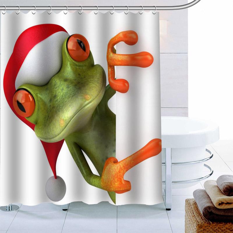 

New Arrival Frog Animal Shower Curtain 12 Hook Polyester Fabric 3D Printing Bathroom Curtain Waterproof Bath Decor