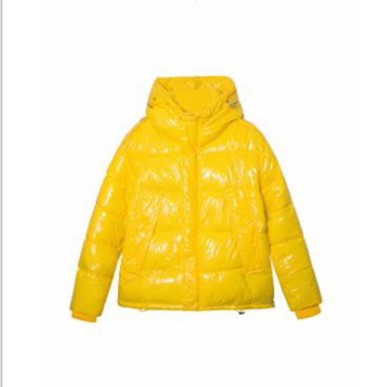 

Wholesale women's new winter clothes, colorful shiny loose short student cotton coat, Orange