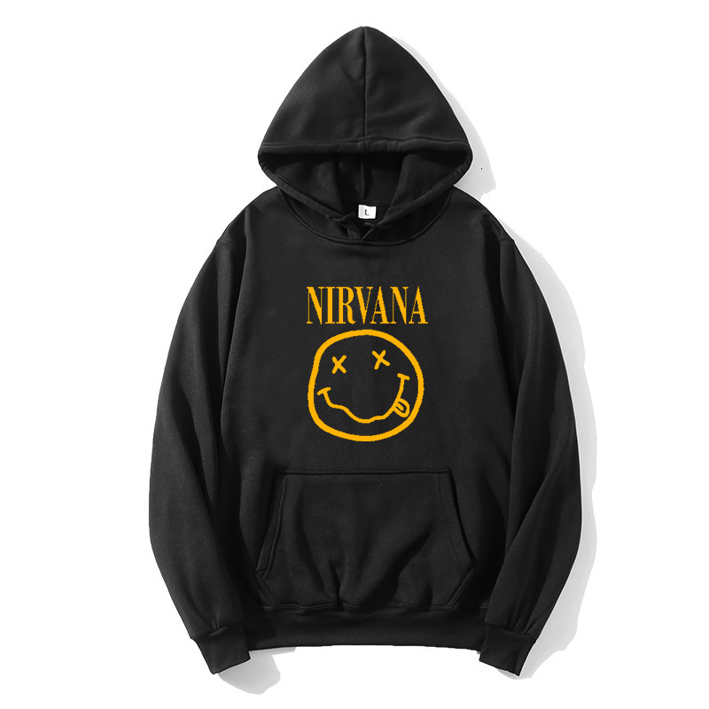 

2021 New Nirvana Hoodie Men' Women' Gold Printing Simple and Versatile Casual Large Size Hot Sale Hooded Warm Kawaii Loose Street 4rdx, White.gold