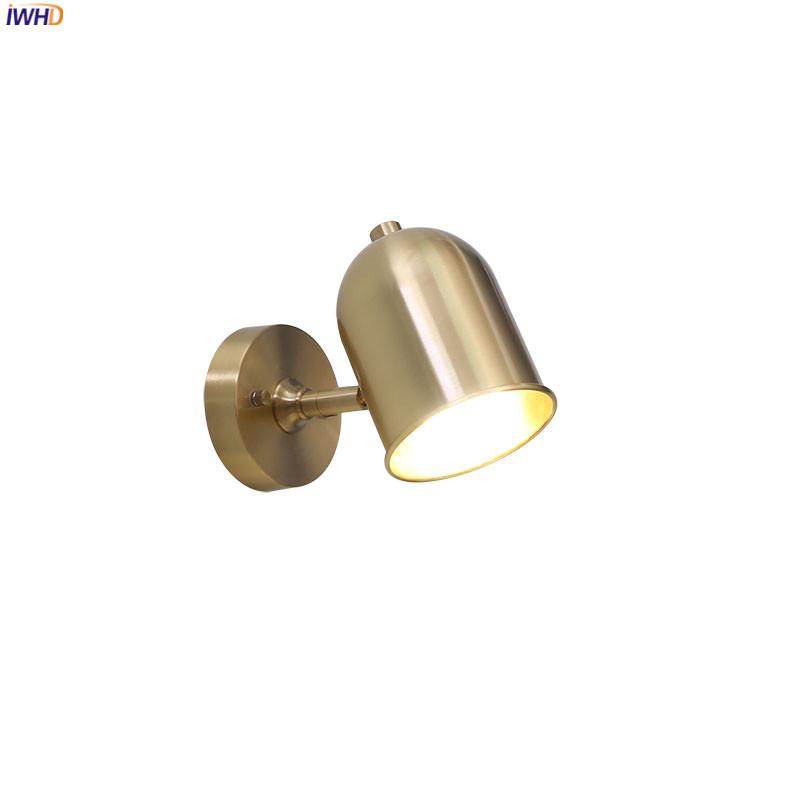 

IWHD Nordic Gold Copper Wall Lamp Bedroom Bathroom Mirror Stair Light Modern LED Wall Lights Fixtures Aplique Pared Wandlamp