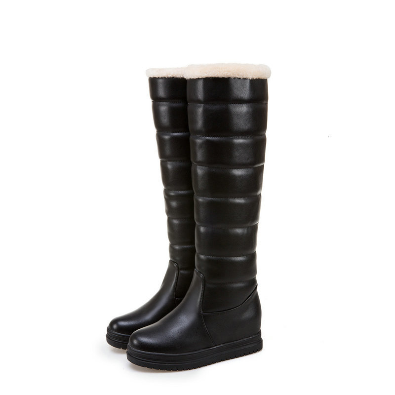 

2021 New Women Waterproof Flat Snow Winter Knee High Boots Plush Warm Fur Ladies Shoes Botines Muje Tfd8, Pink