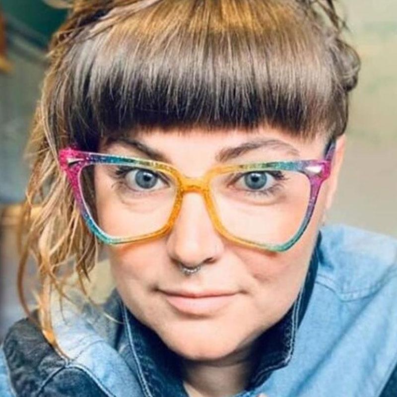 

Irregular Color Frame Sun Glasses For Women Unique Trending Sunglasses Clear Lens Eyeglasses Frame UV400