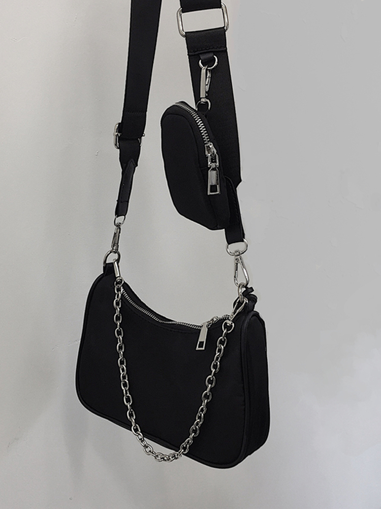 

HBP shoulder bag purse Cardbag messenger bag handbag Woman bags new designer bag high quality texture fashion chain nylon cloth, Black