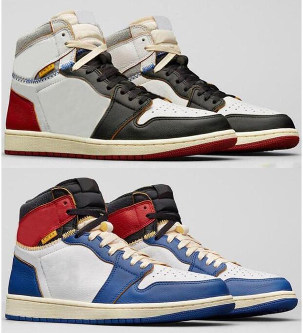 High Quality UN LA x 1 High OG Black Toe Blue Red Basketball Shoes Men Women 1s Sneakers With Box