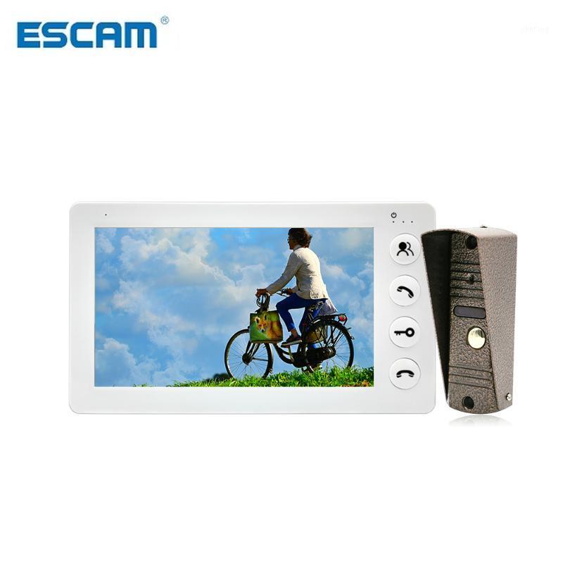 

ESCAM 7 Inch Video Door Phone Intercom System White/Black Video Door Entry Panel Intercoms for Private Home Call Panel1