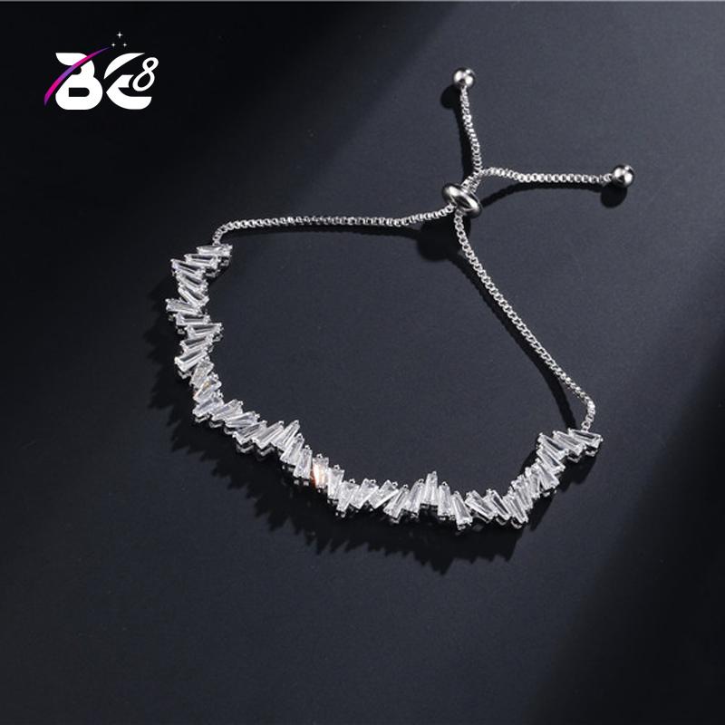 

Link, Chain Be 8 Charming Geometric Shape Baguette Bracelets & Bangles With Cubic Zirconia Stone For Woman Jewelry Pulseras Mujer B099