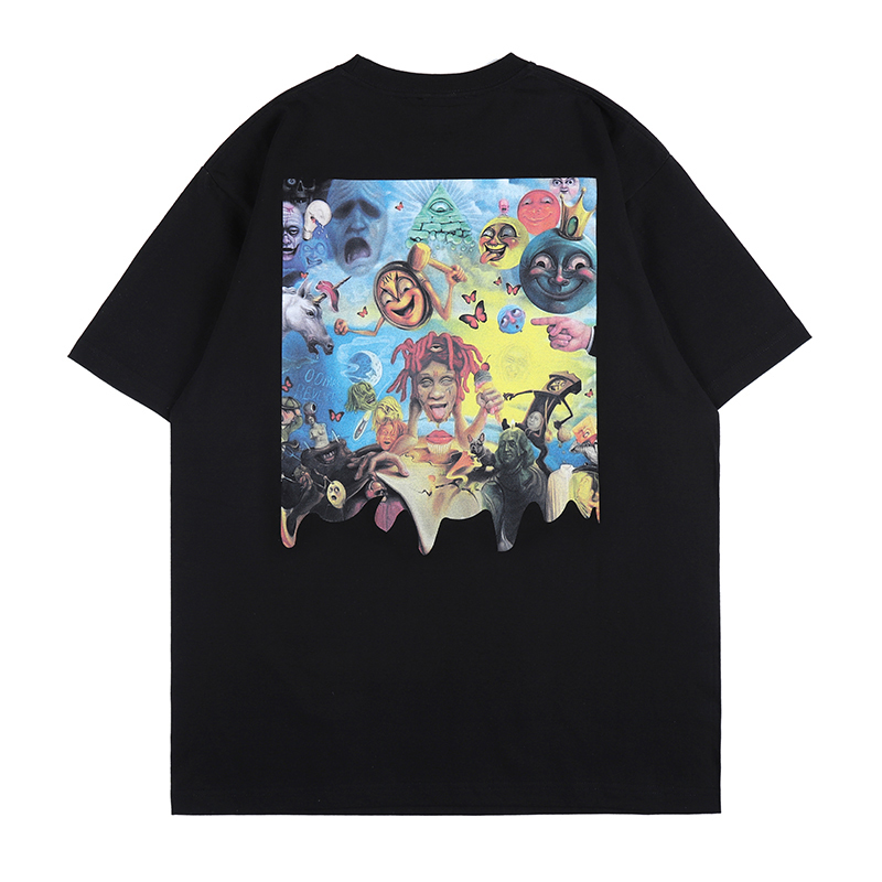 

2021 New Hip Hop Star Graphic Design Male T-shirt Cotton Short Sleeve 189P, White