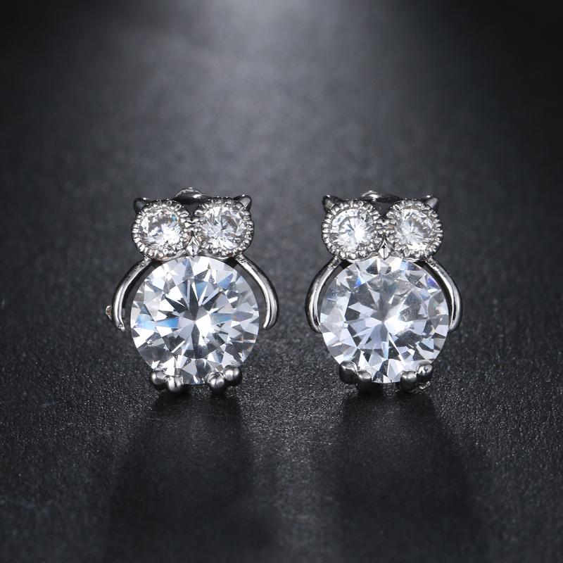 

Hoop & Huggie 2021 NoEnName_Null Unique Design Crystal Blue Top Grade CZ White Gold Color Earrings For Women Jewelry Ring