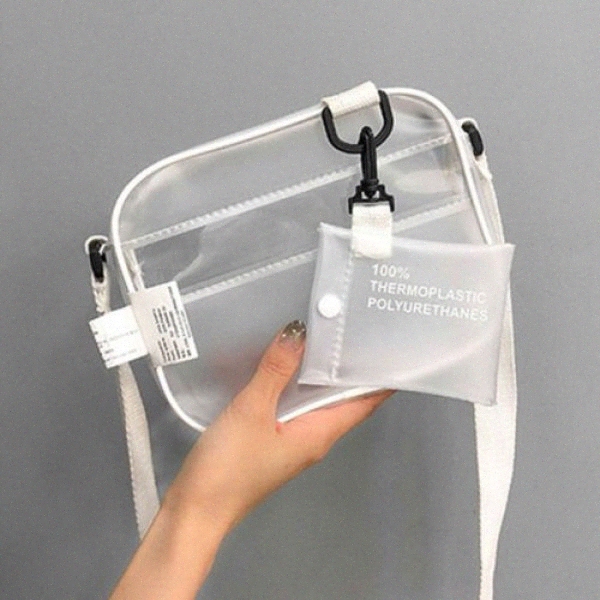 

PVC Transparent Clear Women Crossbody Bags Shoulder Bag Handbag Jelly Small Phone Bags With Card Holder Wide Straps Waist Packs F5gA#