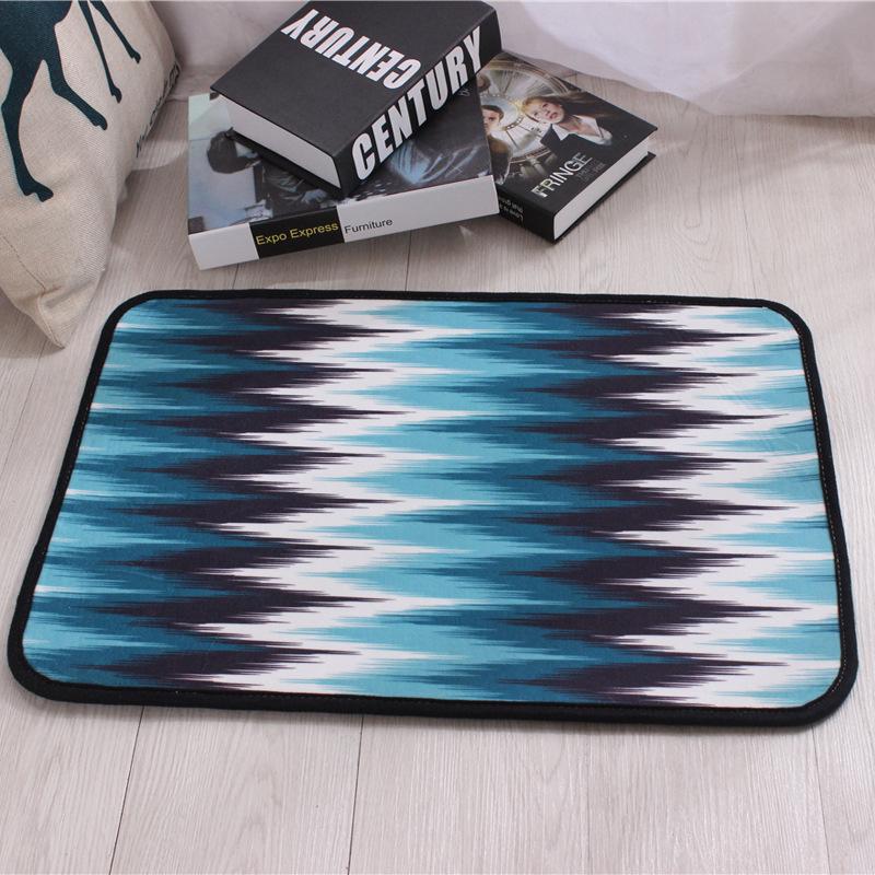 

40*60cm Stripe Soft Comfortable Floor Mats Anti-slip Rugs Cartoon Printed Carpets Bathroom Kitchen Carpets Doormats, No-2
