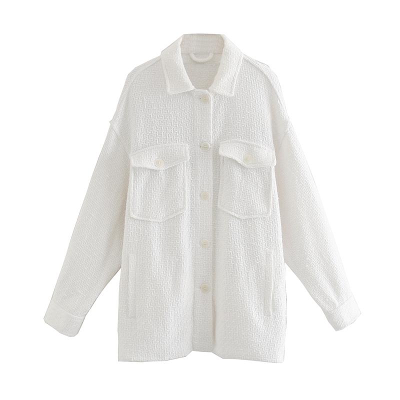 

Minimalist Turn Down Collar Blouses Women Fashion Solid White Shirts Women Elegant Loose Pockets Tops Female Ladies, Hhbl7457