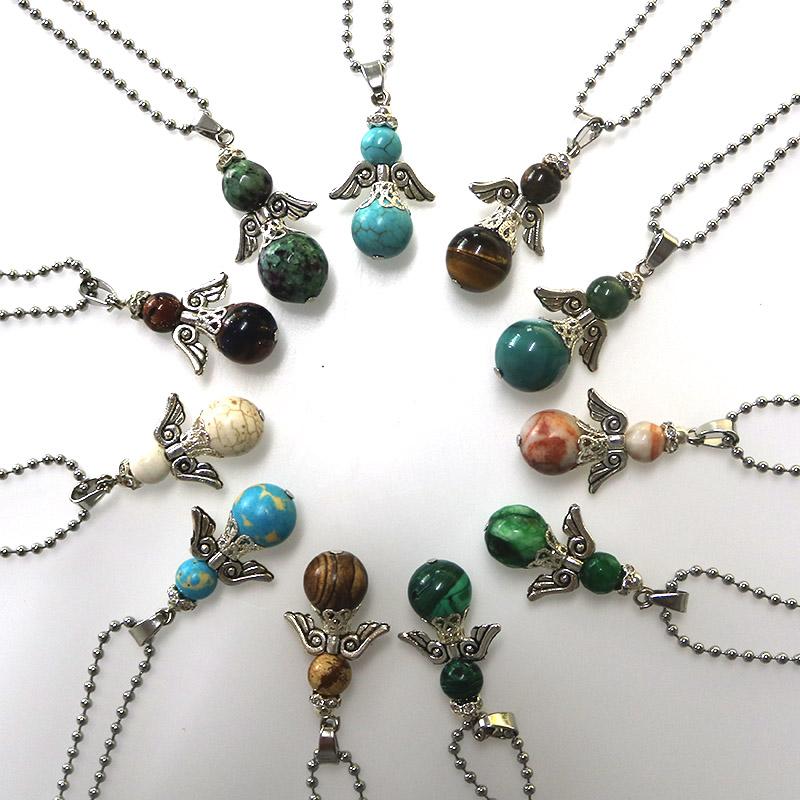 

Guardian Angel Series Jewelry Unique Design Trend Beautiful Natural Stone Pendants Angel Necklaces Family&Friends Birthday Gift
