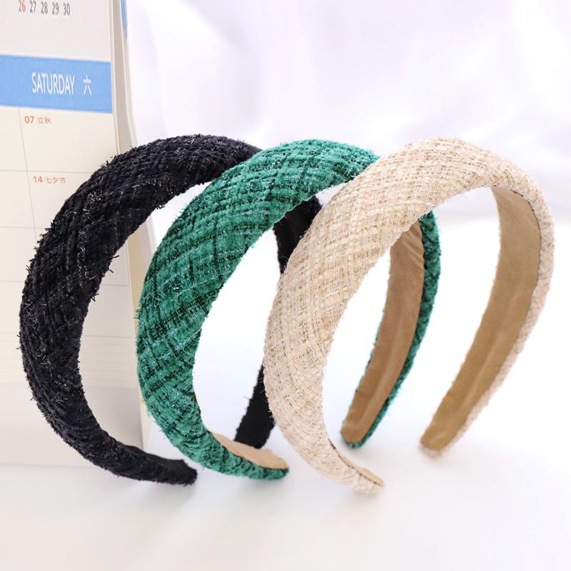 

Plaid Woolen Sponge Plain Hairband Headband for Women Girls Hair Accessories