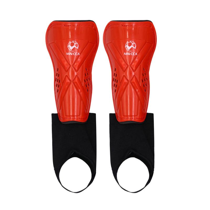 

Children Football Shin Guards Professional Sports Kids Soccer Ankle Leg Protectors Calf Socks Belt Karate Training Accessories, Red