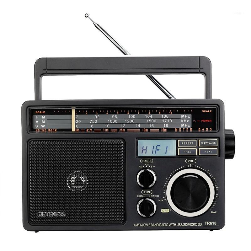 

TR618 FM/AM/SW 3 Band Portable Radio with USB TF SD Player Big Speakers High Volume Radio US Plug1