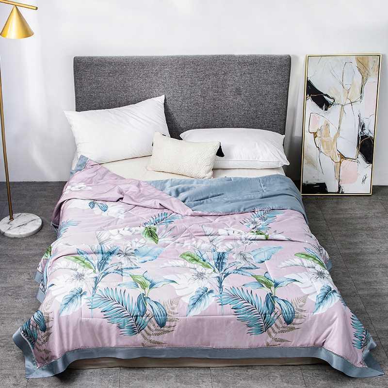 

New Arrival Flower Print Cotton Quilt Air Condition Blanket Summer Cool Comforter Bed Cover Bedspread Tatami Mat Carpet1