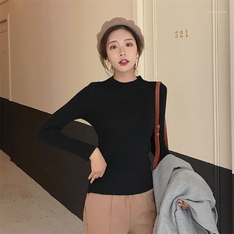 

Women's high collar pullover knit wool bottoming shirt winter warm high elastic slim sweater women1, Beige