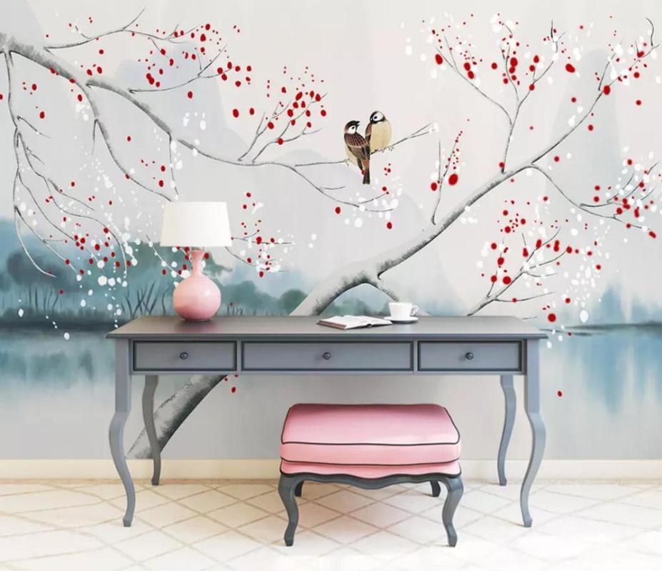 

Self-Adhesive] 3D Bird On The Tree 175246 Wall Paper mural Wall Print Decal Murals1, Yellow
