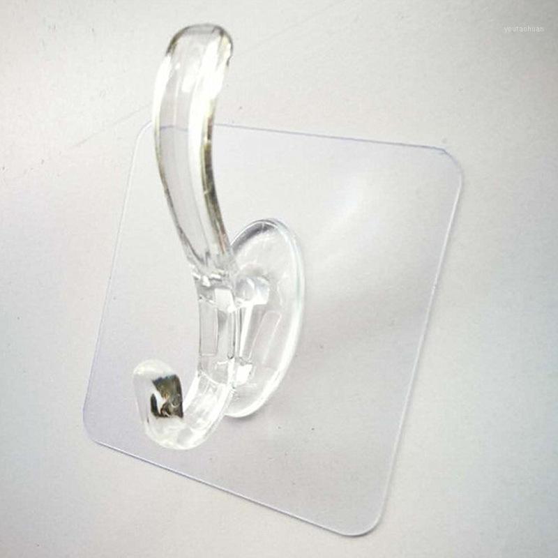 

10pcs Non-marking Transparent Floor Spread Bathroom Multifunctional Single Hook Drawing Hook Nail-free and Punch-free Clothes 5Z1