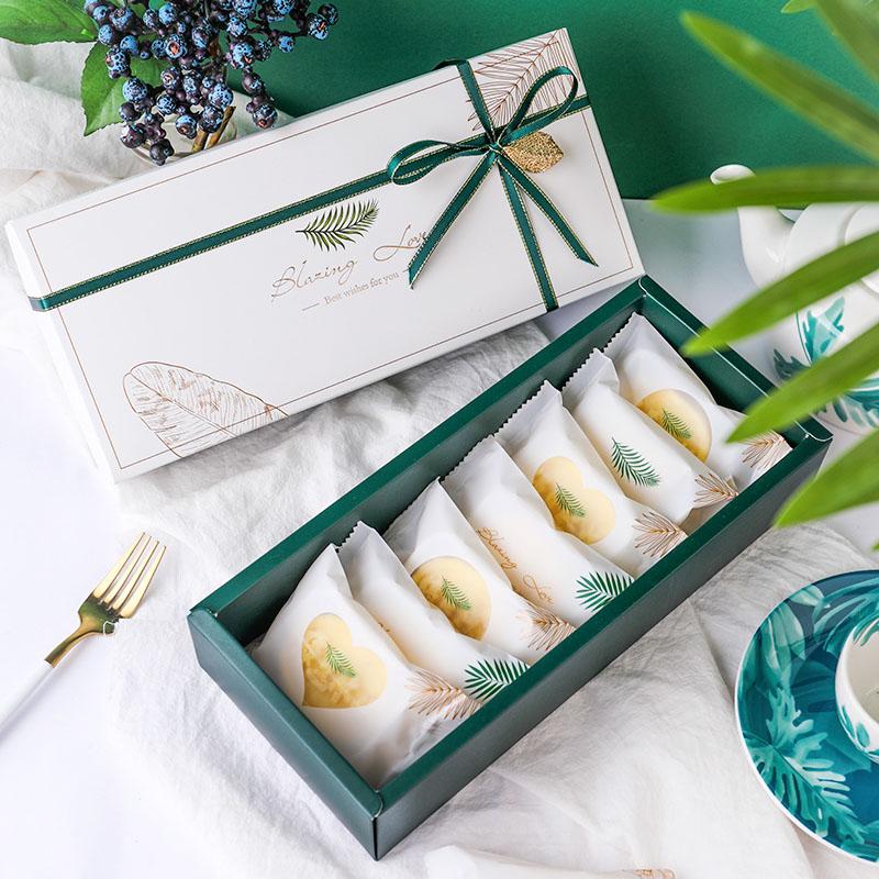 

Gift Wrap Creative Leafy Pattern Cookie Cake Packaging Box Candy Bag Wedding DIY Paper Boxes Package Birthday Party Decor