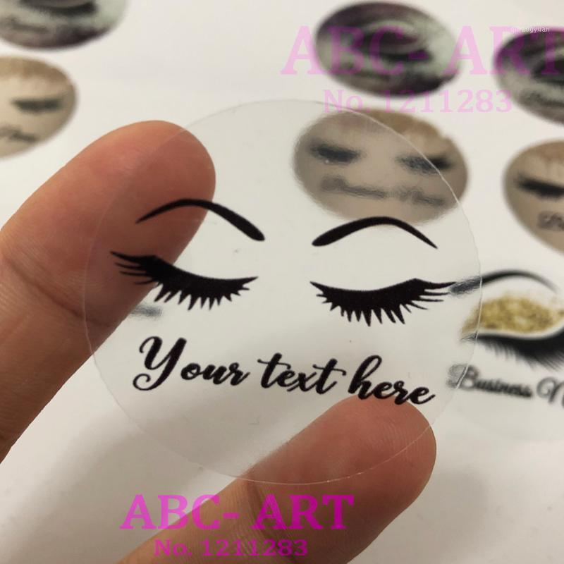 

100 pieces 3CM-7CM ,Clear eyelash custom sticker , Lashes custom logo sticker, Business lash logo stickers1