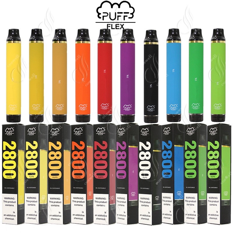 

New PUFF FLEX 2800 Puffs Disposable Bars Vape Pen 1500mAh Battery 10ML Cartridge Pre Filled e Cig Cigarette Vaporizer Portable Vapor Devcice, Mix types