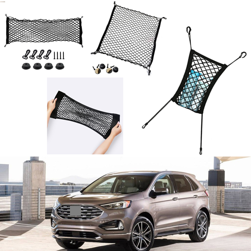 

For Ford Edge Car Vehicle Black Rear Trunk Cargo Baggage Organizer Storage Nylon Plain Vertical Seat Net