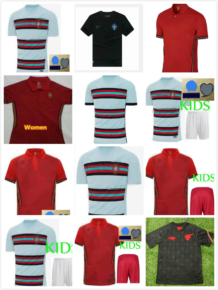 

2020 RONALDO soccer jerseys JOAO FELIX NEVES BERNARDO CANCELO RUBEN NEVES 2021 away white 20 -21 national team Men + Kids kit football shirt, Black;yellow