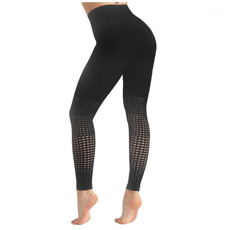 

SAGACE Yoga Pants Women Suspension Gradation Leggings Seamless Hollowing Out High Waist Yoga Pants Trousers fitness Sports GYM1, Bk