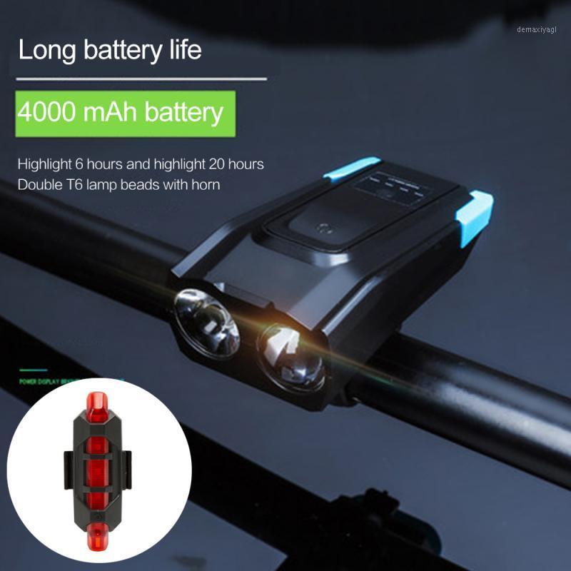 

4000mAh Induction Bicycle Front Light Set USB Rechargeable Smart Headlight With Horn 800 Lumen LED Bike Lamp Cycling1