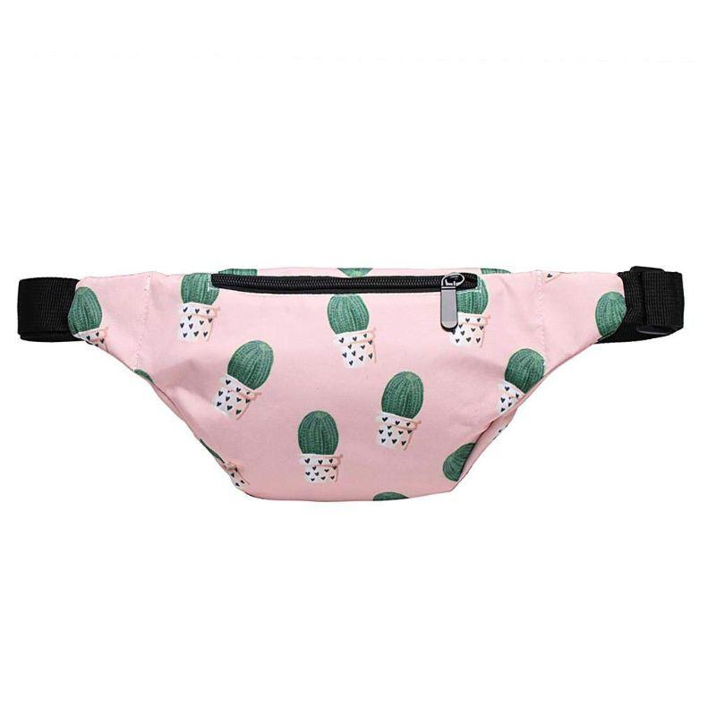

Fashion Unisex Cactus Pattern Waist Fanny Pack Belt Shoulder Bag Phone Pouch Travel Hip Bum Small Purse H8WD, Pink
