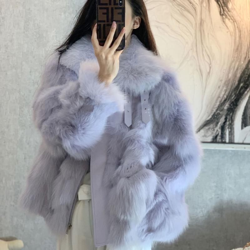 

Women 2021 Autumn Winter New Fashion Fake Fur Jackets Female New Solid Color Warm Coats Ladies Loose Faux Fur Outwears Q514, Purple