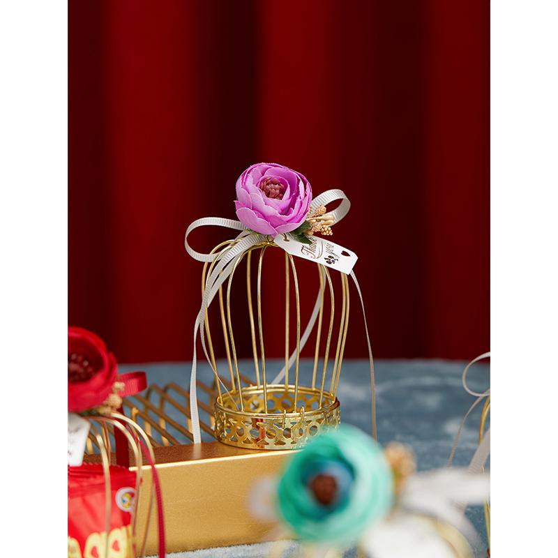 

20pcs Golden crown Candy Box DIY With flower Tinplate gift bags Chocolate Boxes Baby Shower packaging gift box Wedding Supplies