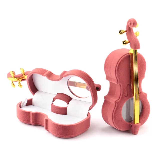 

unique Cello Gift Box Holder Jewelry case Velvet Wedding Ring, Black;white