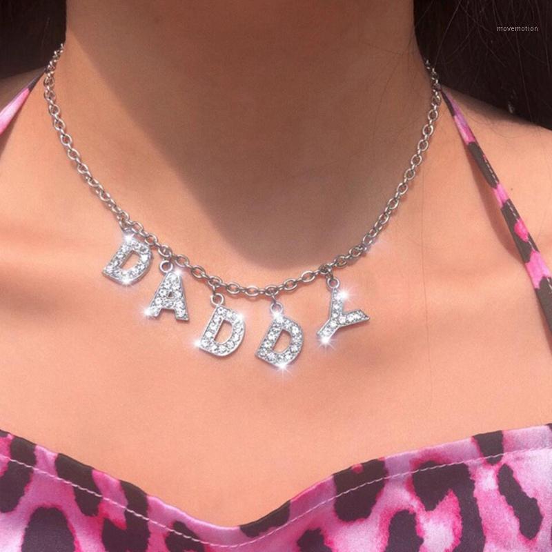 

Harajuku Letter Crystal Angel Necklace Women Jewelry Couple Gift Necklace BABY HONEY Choker Femme Punk Collier Drop Ship1
