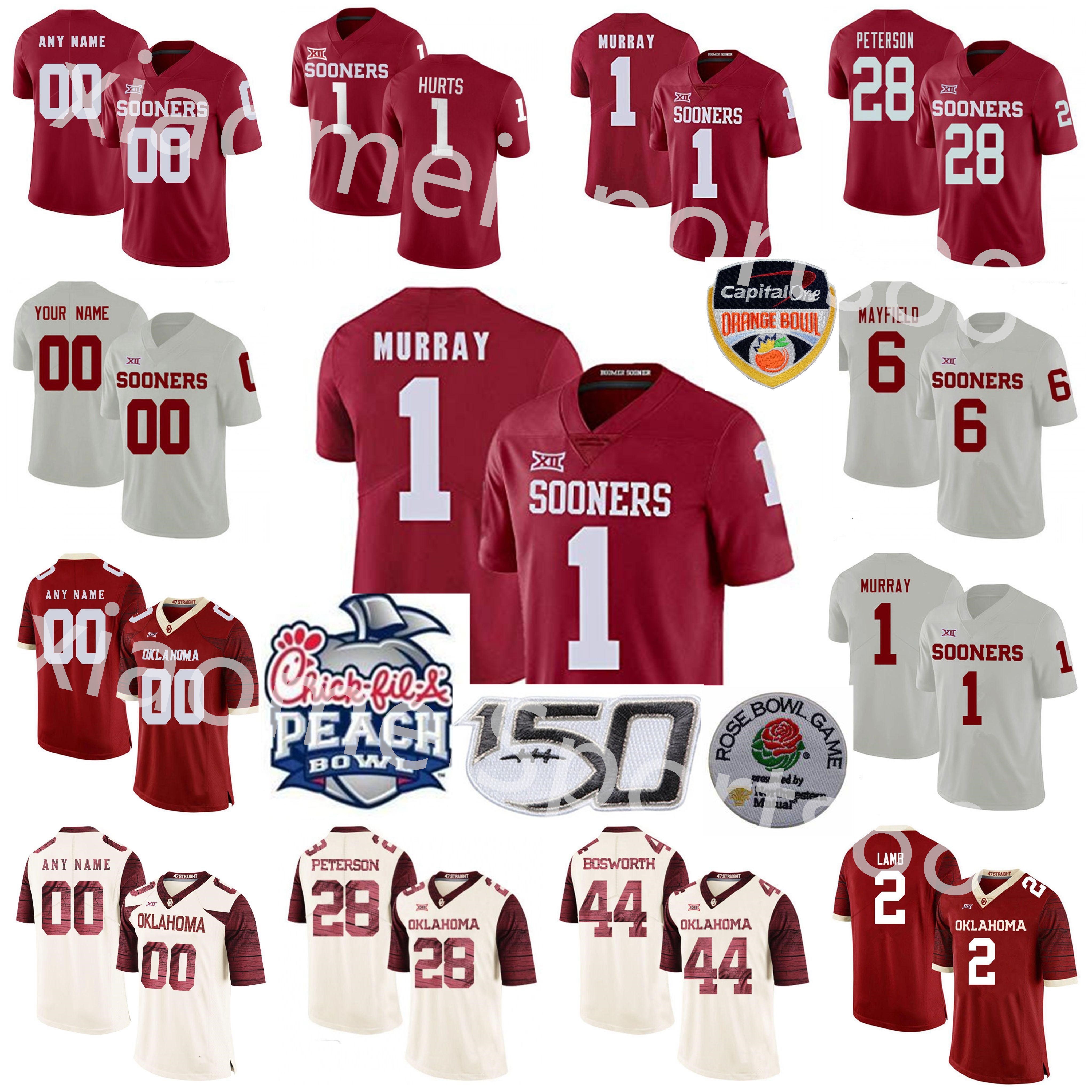 

Oklahoma Sooners Football Jerseys Kids Youth Spencer Rattler Jersey Caleb Kelly Jr. Jadon Haselwood Bridges Kennedy Brooks Custom Stitched, As shown in illustration