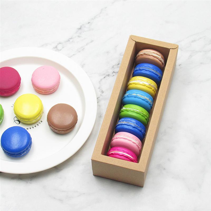 

10pcs Macaron Box with Clear Window Paper Packaging Box Cookie Dessert Paper Case Decoration Wedding Birthday Party Supplies