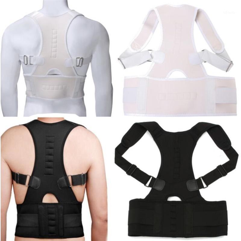 

Ajustable Magnetic Therapy Posture Corrector Back Belt Back Support Straightener Corrector Elastic band Relieve low pain1, White