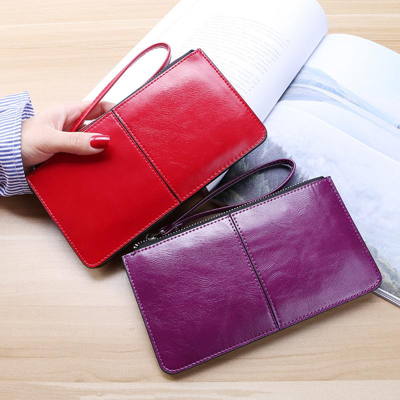 

Woman's Zipper Wallet Woman's Long Handbags Multi-functional Wallet with Wrist Strap, Black
