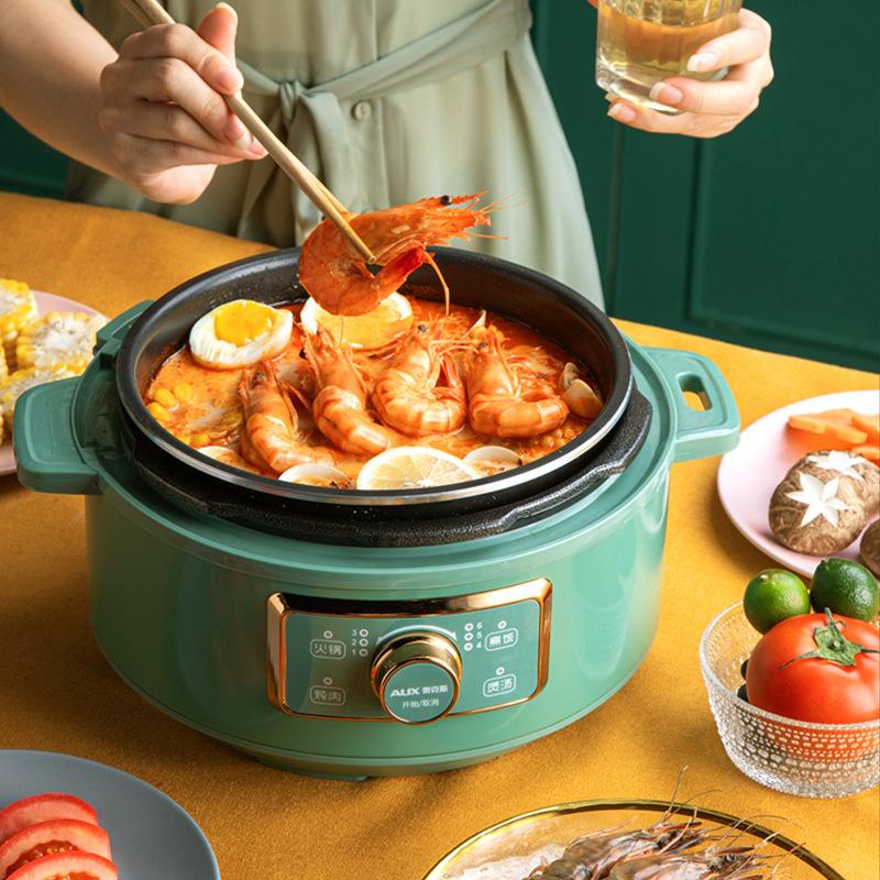 

Oaks 220V Electric Hot Pot 3L Multi Rice Cooker Household Electric Hotpot Non-stick Pressure Cooker Frying Pot