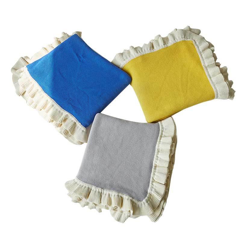 

Ruffle Cotton Knitted Thread Blanket Bedspread on Bed Travel Airplane Sofa Plaids Home Decor Office Nap Blankets